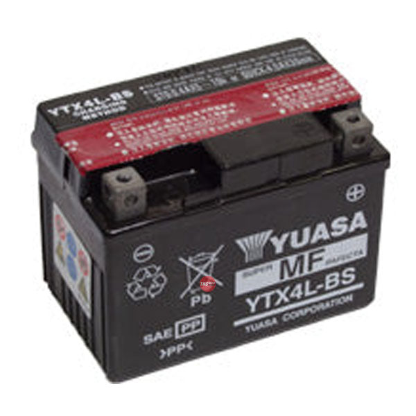 Yuasa YTX4L-BS Battery - Factory Activated Not Dg