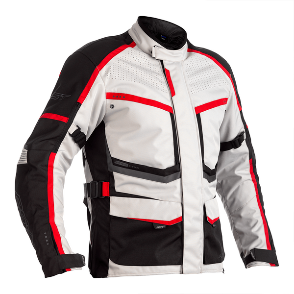 RST Maverick CE Textile Jacket Silver Red 48 2XL Size