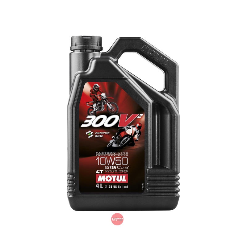 Motul 300V2 4T Factory Line 10W50 4L 100% Synthetic Racing Engine Oil 4 Litre