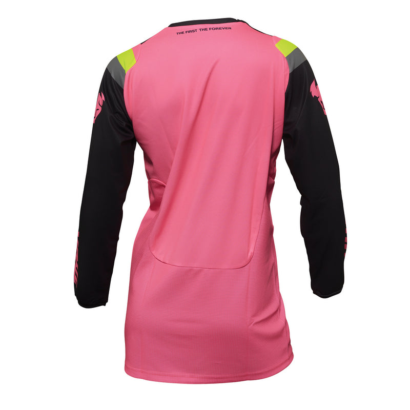 Thor Mx Jersey S22 Pulse Women Rev Charcoal/Flo.Pink Size Xlarge