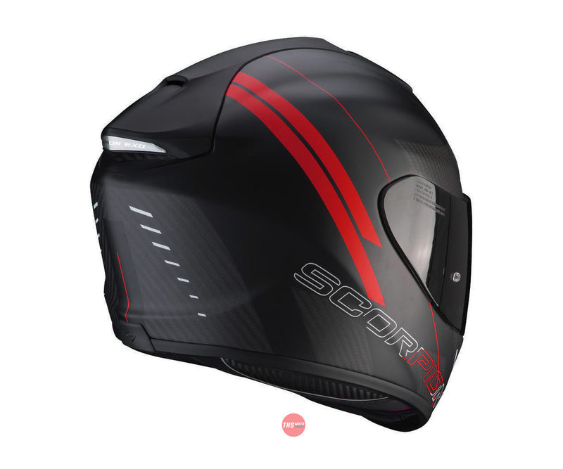 Scorpion Exo-1400 Carbon Air Drik Black Red Motorcycle Helmet Size Small 55-56cm
