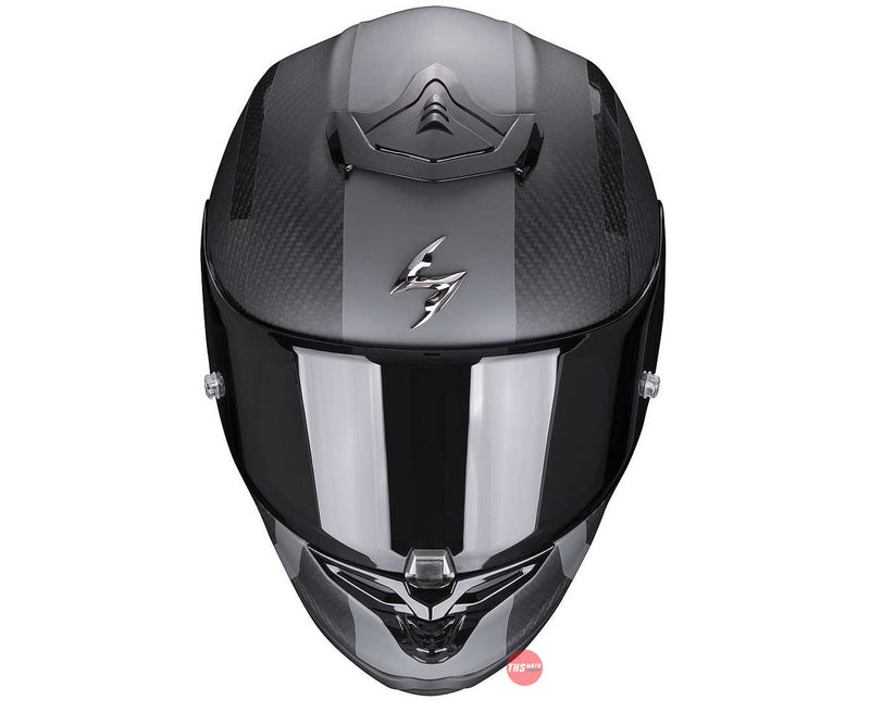 Scorpion  Exo-R1 Carbon Air Mg Matt Black Silver Motorcycle Helmet Size Large 59-60cm