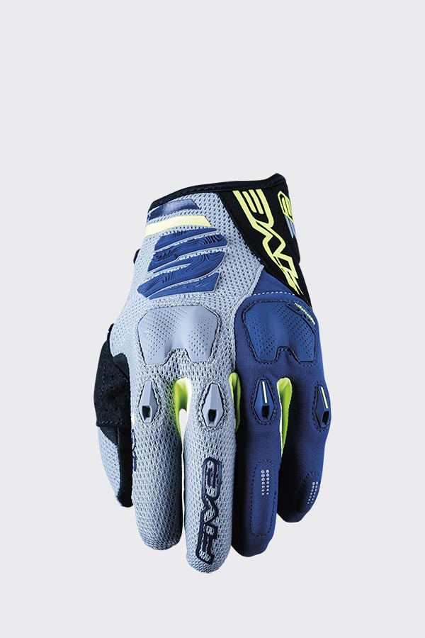 Five Gloves E2 Grey / Fluo Yellow / Navy Size Small 8 Enduro Gloves