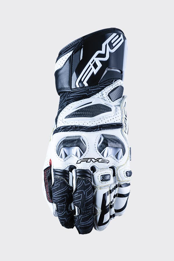 Five Gloves RFX RACE White / Black Size Large 10 Motorcycle Gloves