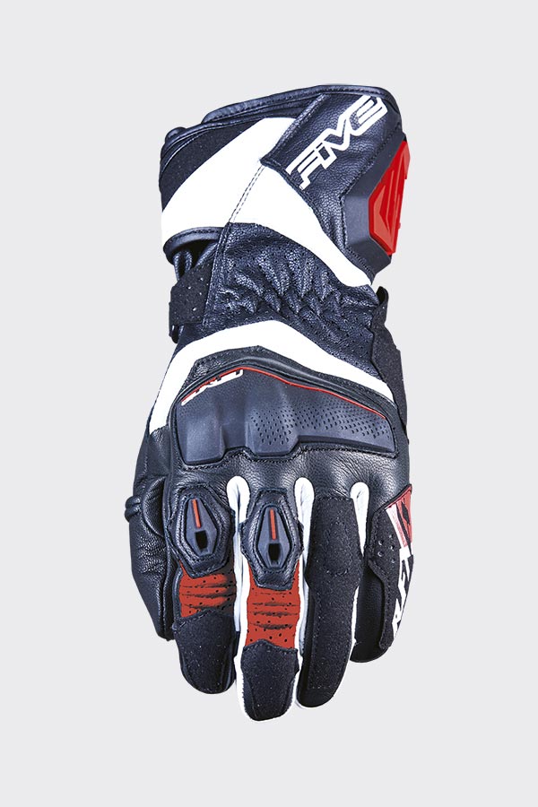 Five Gloves RFX4 EVO Black / White / Red Size Large 10 Motorcycle Gloves