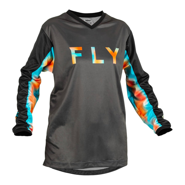 Fly Racing '23 Womens F-16 Jersey Grey pink blue Sm
