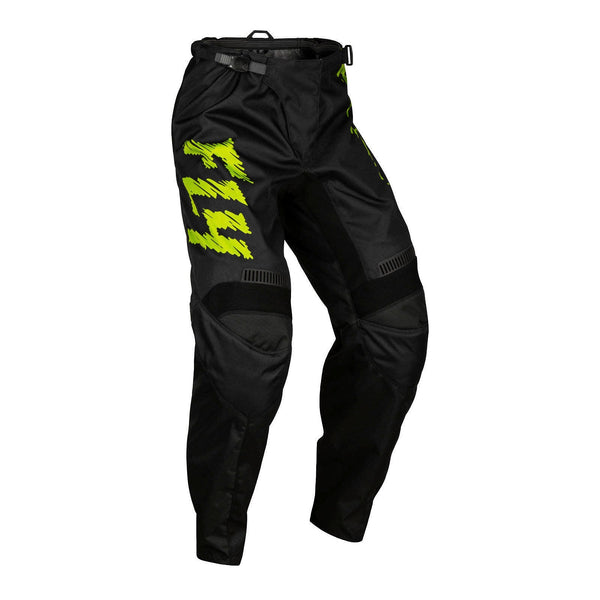 Fly Racing 2024 Youth F-16 Pants - Black / Neon Green / Light Grey Size 20