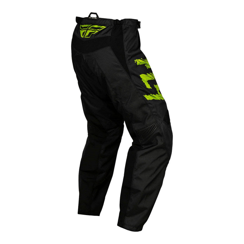 Fly Racing 2024 Youth F-16 Pants - Black / Neon Green / Light Grey Size 18