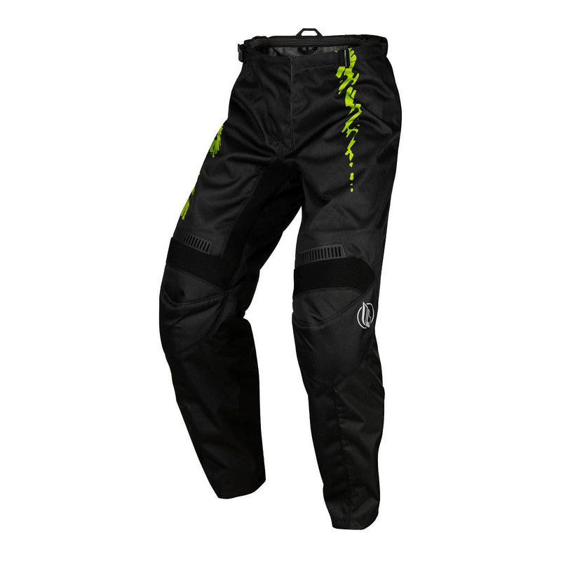 Fly Racing 2024 Youth F-16 Pants - Black / Neon Green / Light Grey Size 22