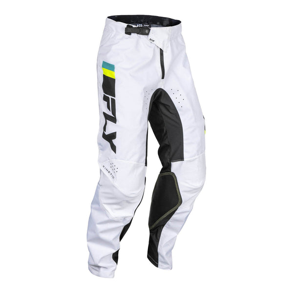 Fly Racing 2024 Kinetic Prix Pants - White / Black / Hi-Vis Size 34