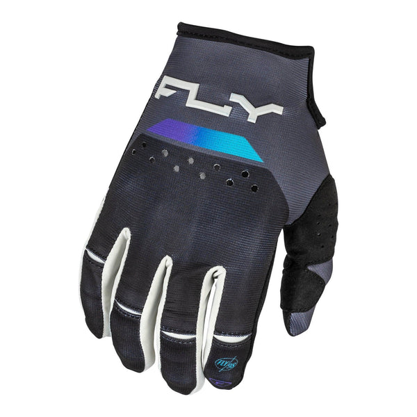 Fly Racing 2024 Kinetic Reload Gloves - Charcoal / Black / Blue Iridium Size XL