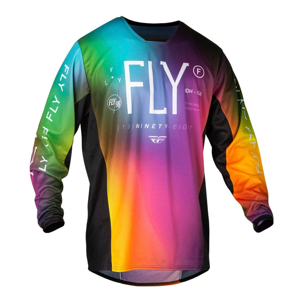 Fly Racing 2024 Youth Kinetic Jersey - Fuscia / Electric Blue / Hi-Vis Size YM