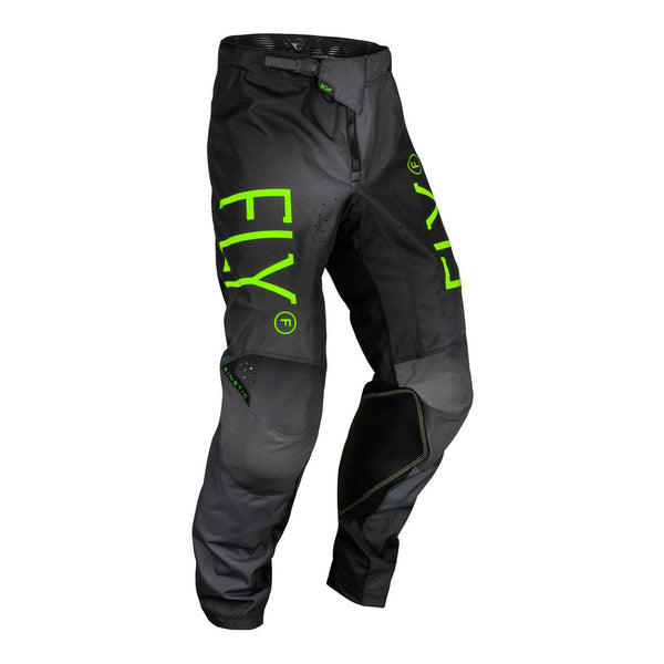 Fly Racing 2024 Youth Kinetic Pants - Charcoal / Neon Green / True Blue Size 24