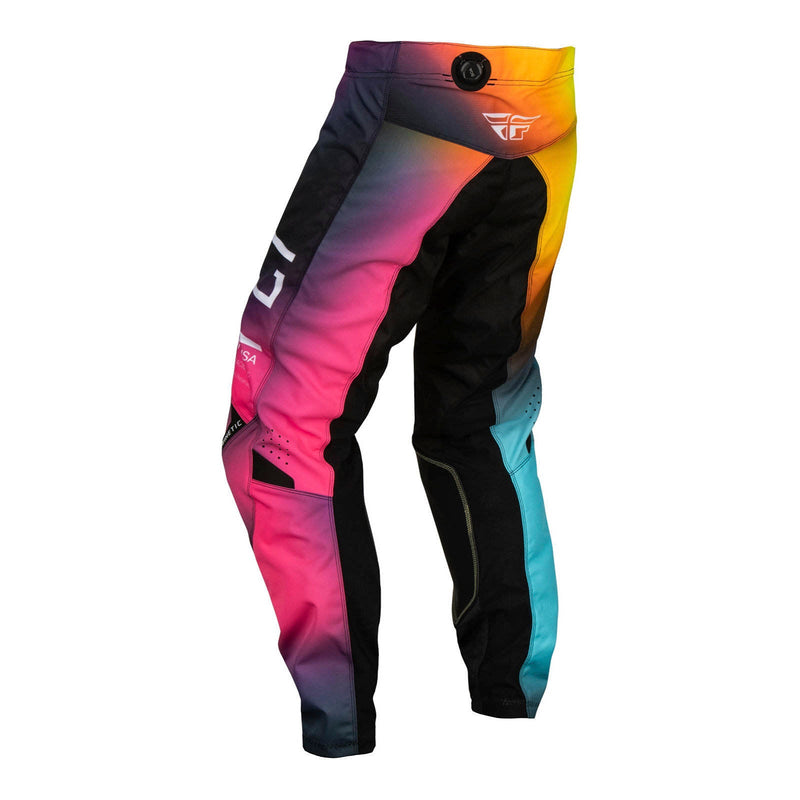 Fly Racing 2024 Youth Kinetic Pants - Fuscia / Electric Blue / Hi-Vis Size 26