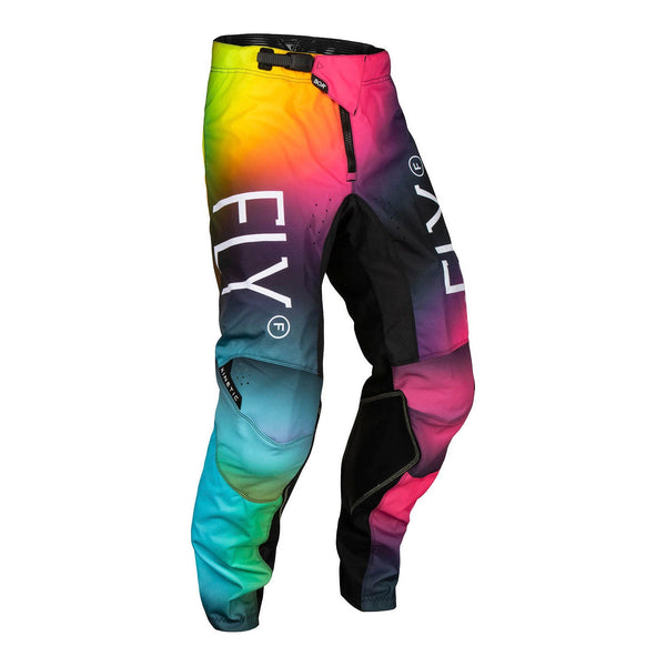 Fly Racing 2024 Youth Kinetic Pants - Fuscia / Electric Blue / Hi-Vis Size 24