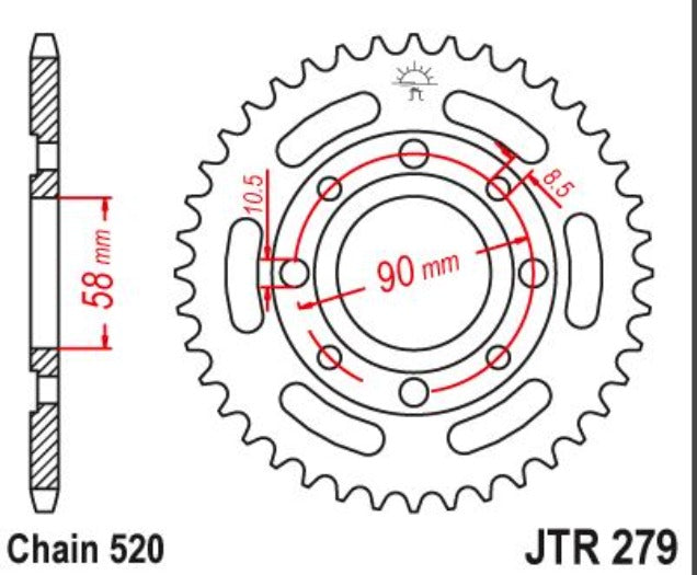 JTR279.52 Steel Rear Sprocket