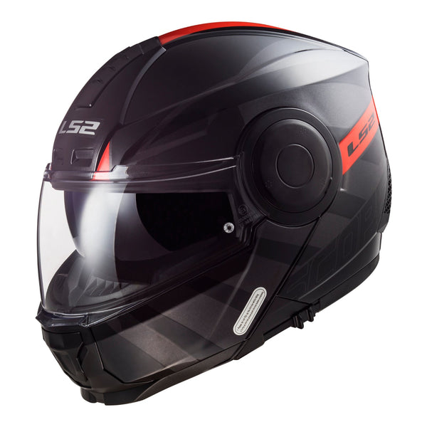 LS2 FF902 Scope Hamr Helmet - Black / Titanium / Red Size XL