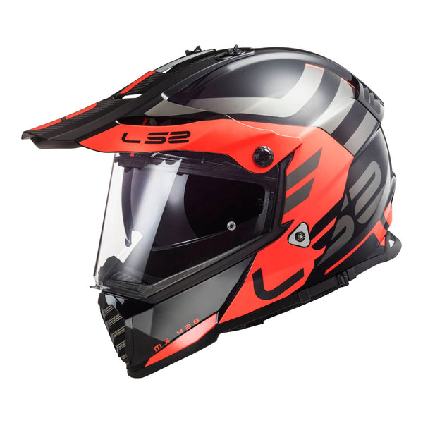 LS2 MX436 Pioneer Evo Adventurer Helmet - Matte Black / Orange Size Medium