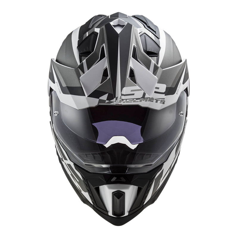 LS2 MX701 Explorer Alter Motorcycle Helmet HPFC 06 - Matte Black / White Size L