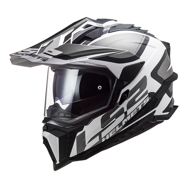 LS2 MX701 Explorer Alter Motorcycle Helmet HPFC 06 - Matte Black / White Size L
