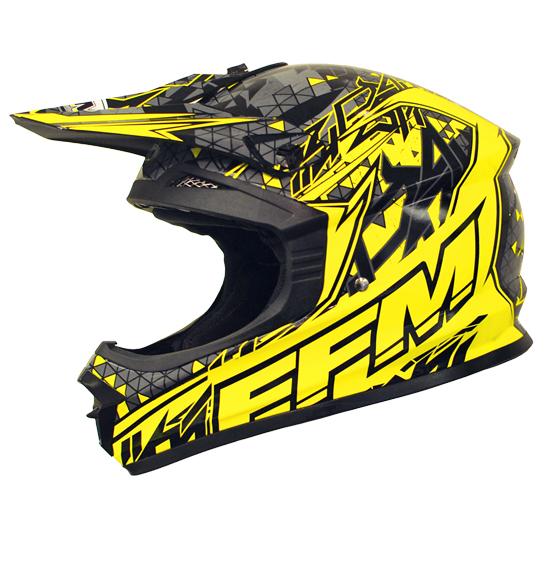 FFM Helmet Motopro 5 Yellow Black Medium 57cm 58cm
