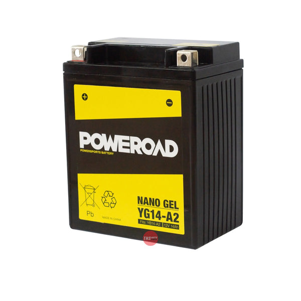 Poweroad Nano Gel Sealed Factory Activated Powersports Battery YG14-A2
