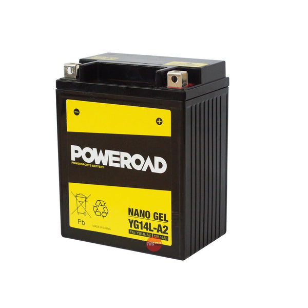 Poweroad Nano Gel Sealed Factory Activated Powersports Battery YG14L-A2