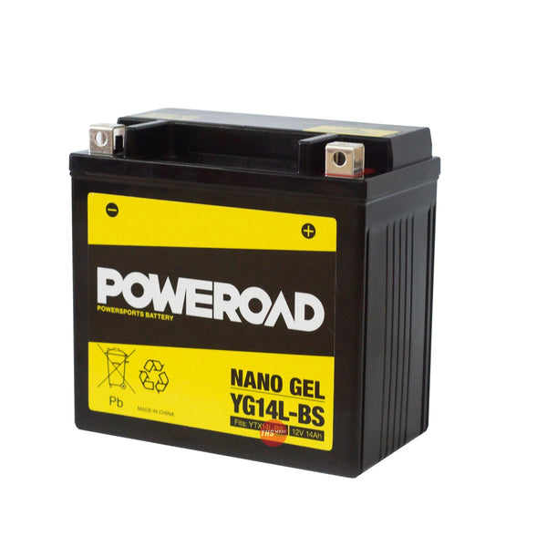 Poweroad Nano Gel Sealed Factory Activated Powersports Battery YG14L-BS