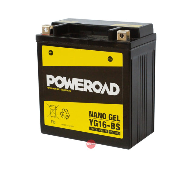 Poweroad Nano Gel Sealed Factory Activated Powersports Battery YG16-BS