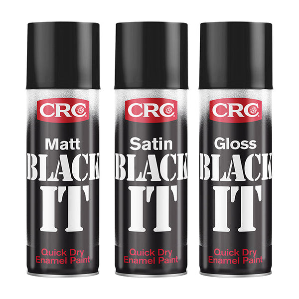 Crc Black It Satin Paint 400ml Pack 6
