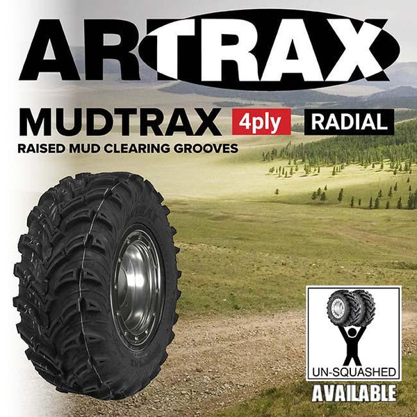 Artrax Mudtrax 4 ply Tyre 25x10-12 R AT1307R Mudtrax- 4ply TL Radial ATV