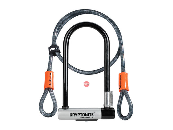 Kryptonite Kryptolok Series 2 U-lock 4 X 9 & 4FT Kryptoflex Cable W/ BKT 3C