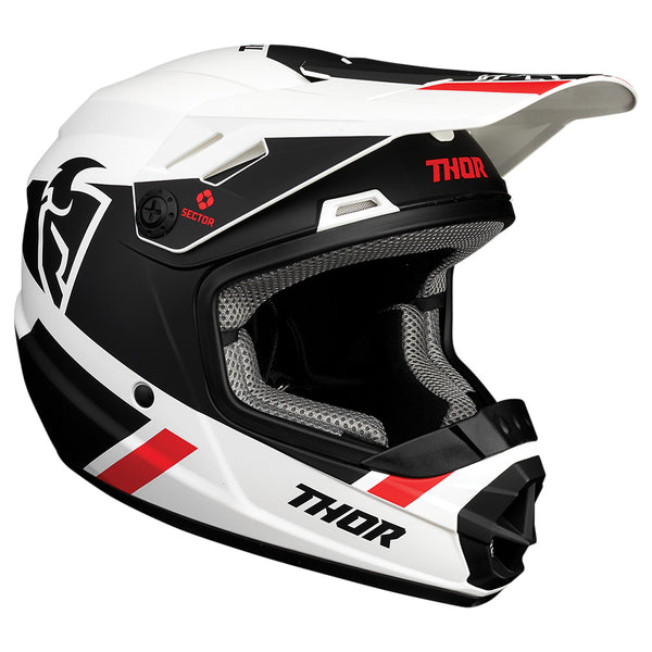 Thor MX Helmet S25  Sector Split Youth Mips White Black Small