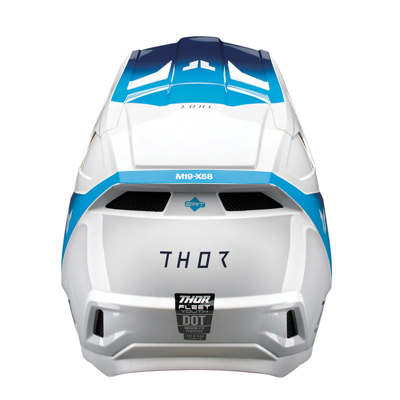 Thor MX Helmet S26  Fleet Storm White Navy Youth Medium