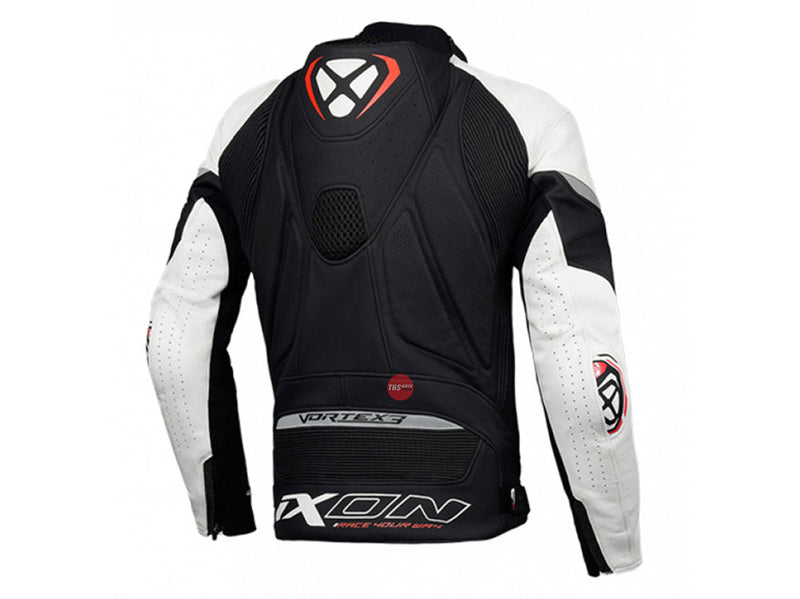 Ixon Vortex 3 Black White Leather Road Jacket Size 4XL