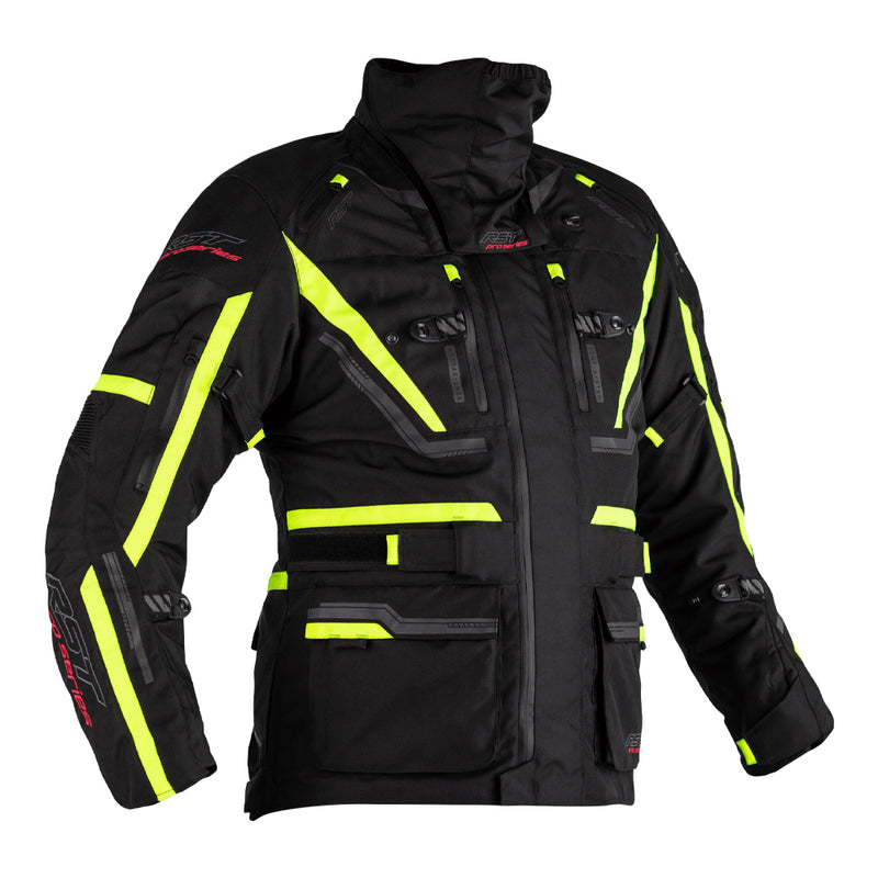 RST PARAGON 6 CE TEXTILE JACKET [BLACK/FLO YELLOW] 44 L