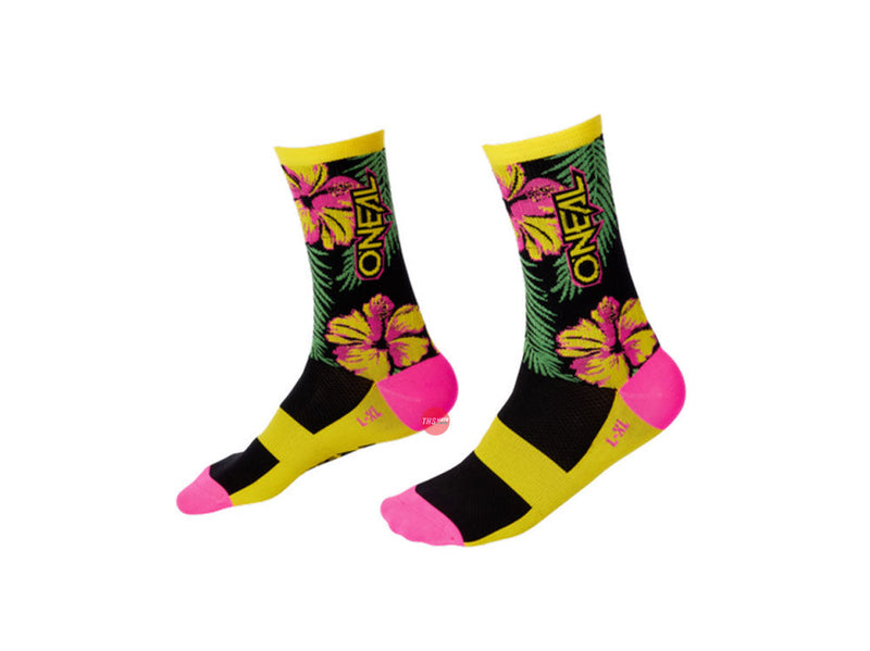 Oneal 22 Mtb Per Formance Sock Island Pink/green/yellow 39-42