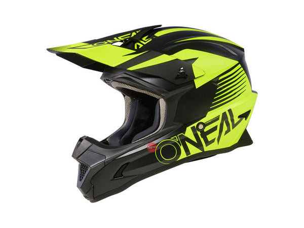 Oneal 1SRS Stream V.23 Black N-Yellow Off Road Helmet Size Youth Large 51 52CM