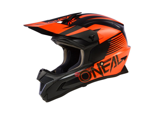 Oneal Large 23 1SRS Stream V.23 Black red Neon Orange Youth Off Road Helmet Size 54cm