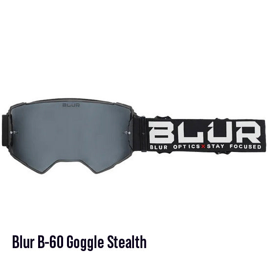 BLUR B-60 GOGGLE STEALTH MATT BLK (SIL LENS)