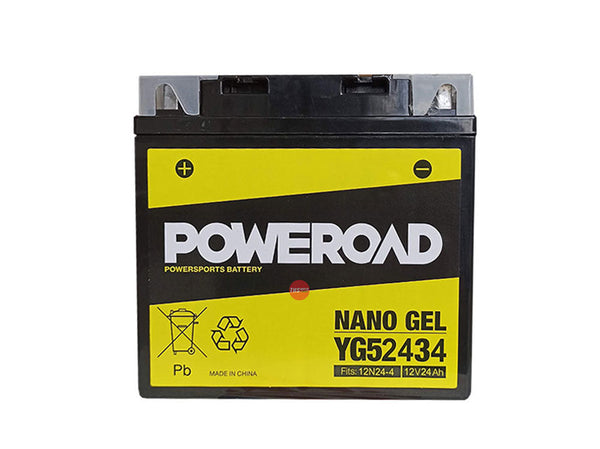 Poweroad YG52434 Non-DG Nano Gel Battery Poweroad. Alt: 12N24-4