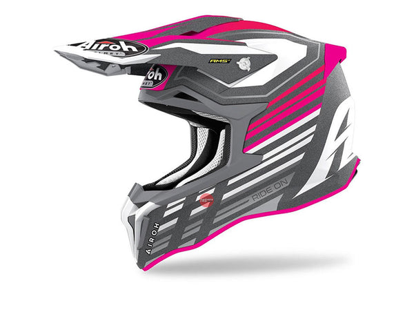 Airoh Strycker Shaded Matt Pink MX Helmet Size Medium 57 58cm THS