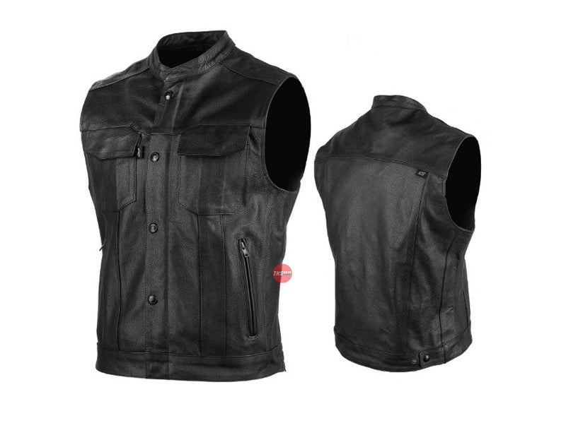 Speed & Strength Band Of Brothers Black Leather Vest Size 2XL