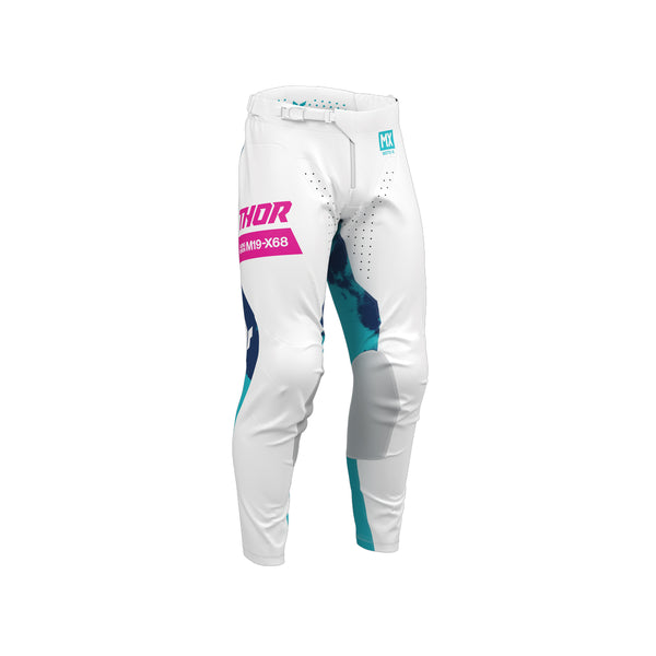 Thor MX Pants S26  Youth Launchmode Bleach White Aqua 18 Waist Size 18"