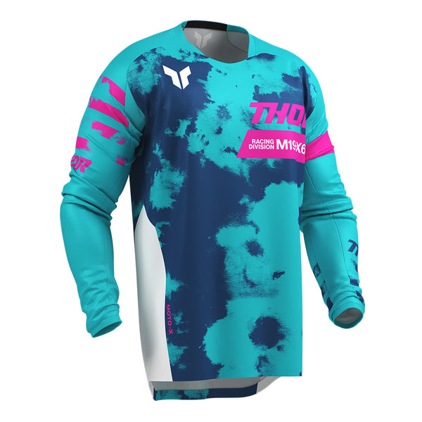 Thor MX Jersey S26  Launchmode Bleach White Aqua Small