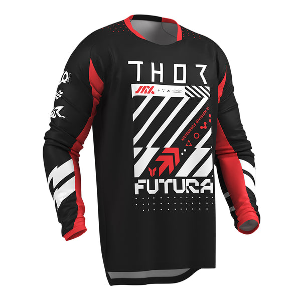 Thor MX Jersey S26  Launchmode Futura Black Red XL