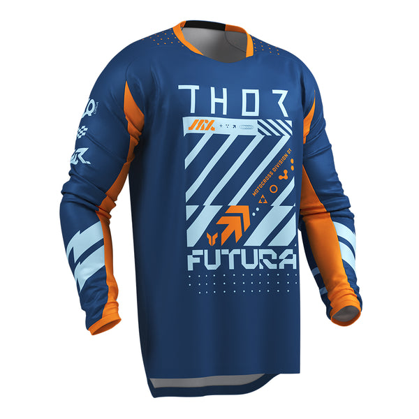 Thor MX Jersey S26  Launchmode Futura Navy Orange Medium