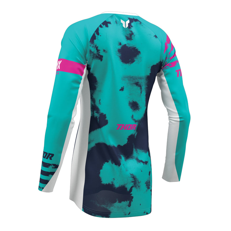 Thor MX Jersey S26  Womens Launchmode Bleach White Aqua Medium