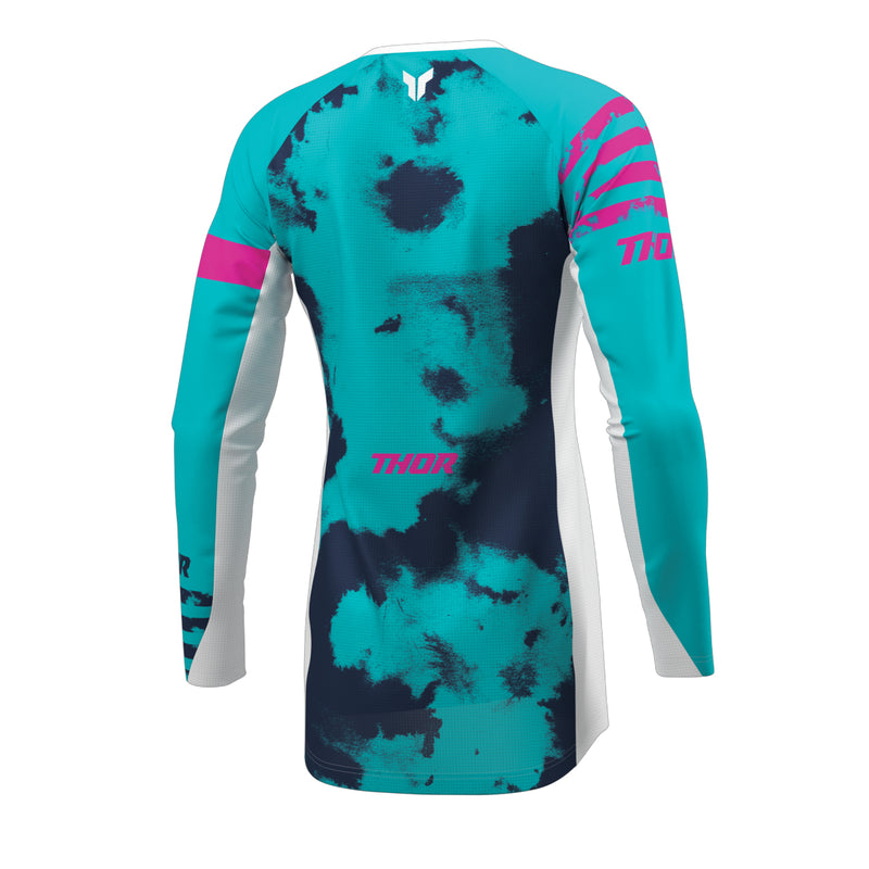 Thor MX Jersey S26  Womens Launchmode Bleach White Aqua Medium