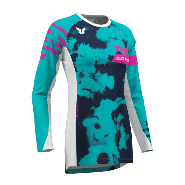 Thor MX Jersey S26  Womens Launchmode Bleach White Aqua Medium